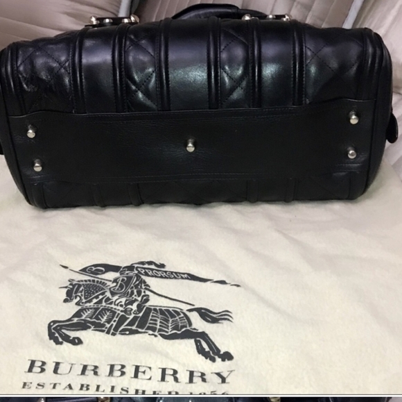 SOLD Burberry Black Leather Handbag - Authentic - Picture 6 of 8